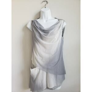 EUC Komarov Multiple Grey Asymmetrical Very Soft Rayon Size XS Sheath Dress